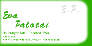 eva palotai business card